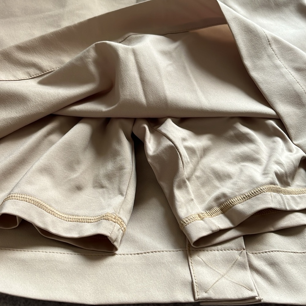 Polo Golf Ralph Lauren Tan Brown Skort Size 10 Leather Trim Golf Tennis - Picture 7 of 11
